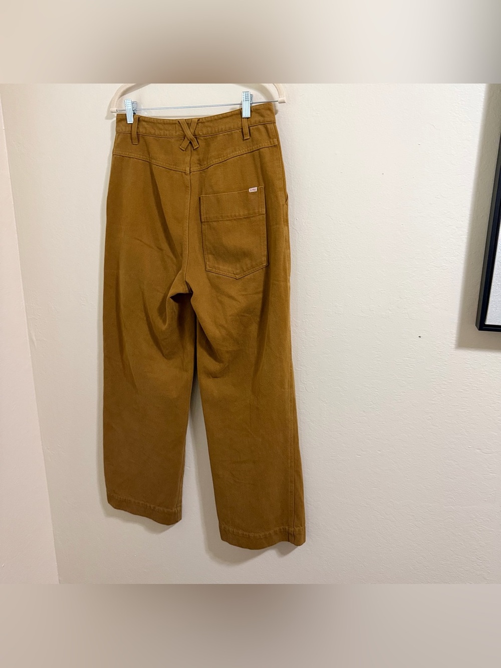 Alex Mill Patrick Washed Denim Wide Leg Pants Golden Khaki Ochre Size 4 Cargo - Picture 11 of 16